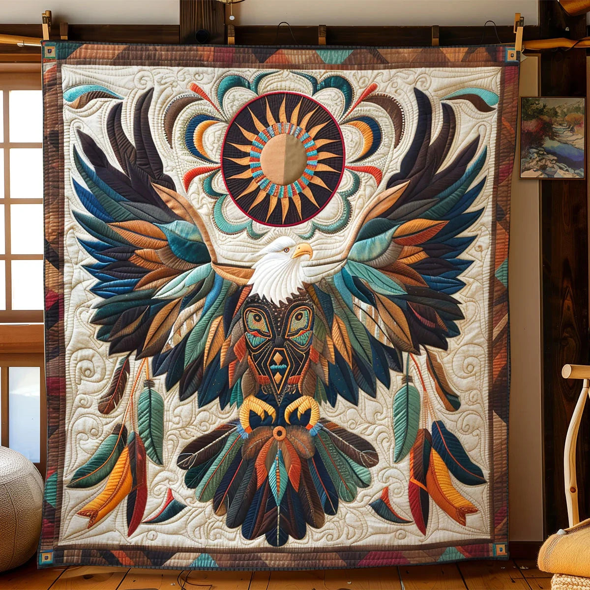 Charming Native Eagle Quilt Blanket