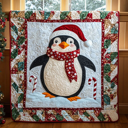 Charming Penguin Quilt Blanket