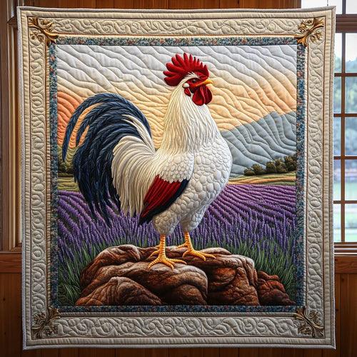 Charming Rooster Quilt Blanket