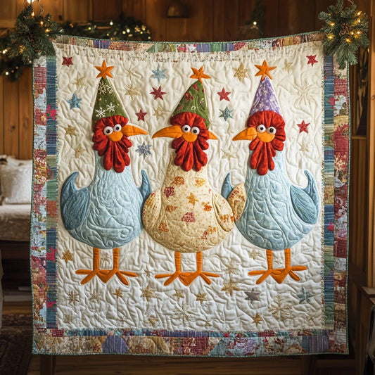 Cheerful Chicken Quilt Blanket