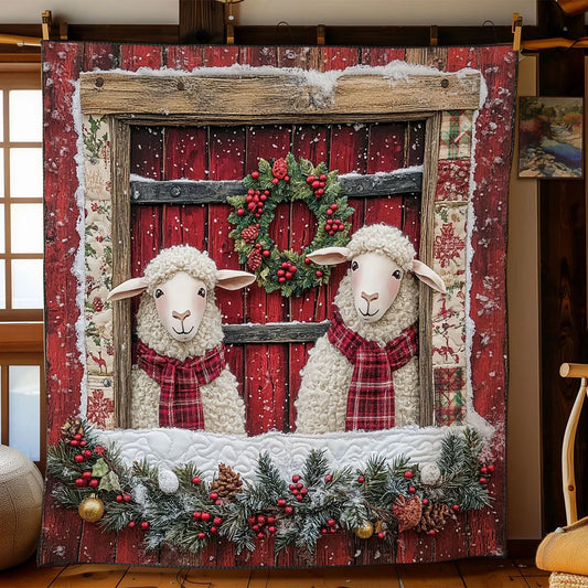 Cheerful Sheep Quilt Blanket