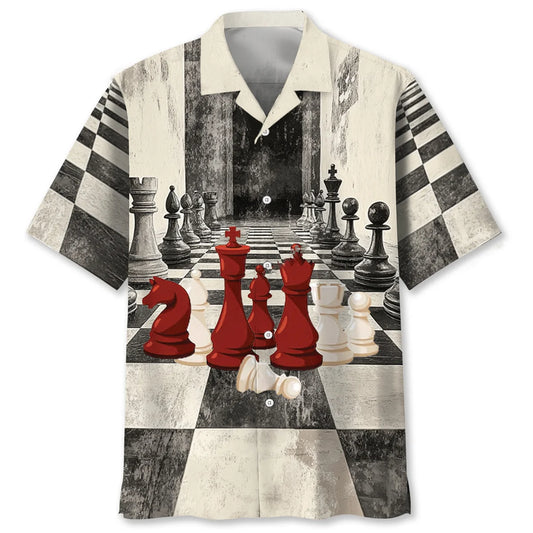 Chess Black and White Hawaiian Shirt