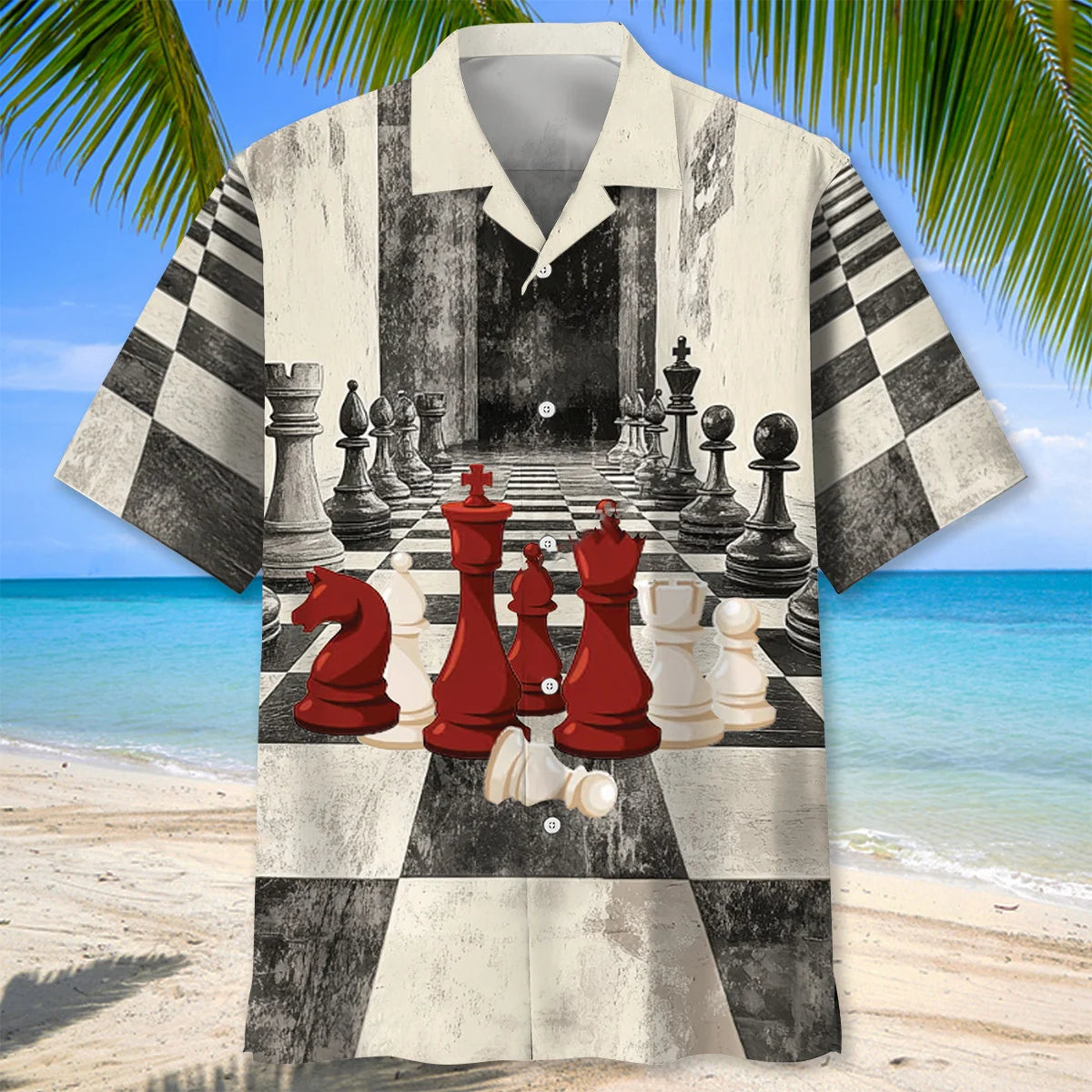 Chess Black and White Hawaiian Shirt