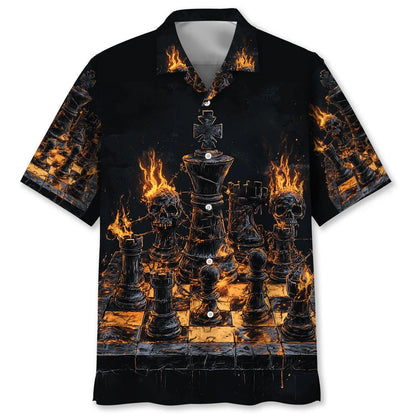 Chess Flames Gothic Hawaiian Shirt