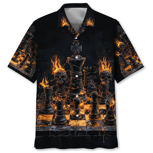 Chess Flames Gothic Hawaiian Shirt