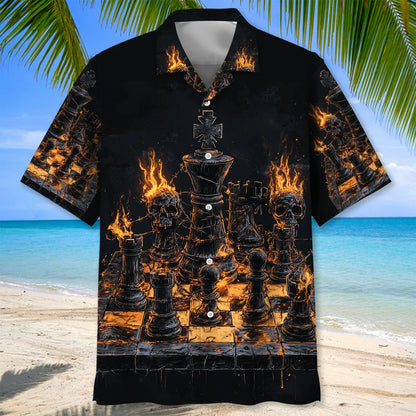 Chess Flames Gothic Hawaiian Shirt