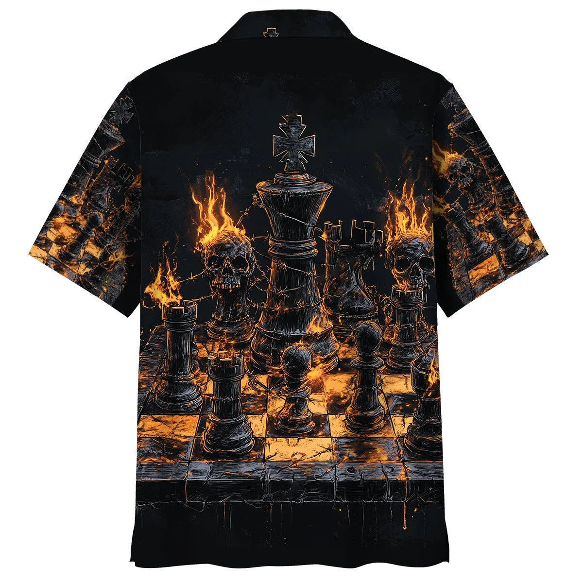 Chess Flames Gothic Hawaiian Shirt