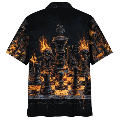 Chess Flames Gothic Hawaiian Shirt