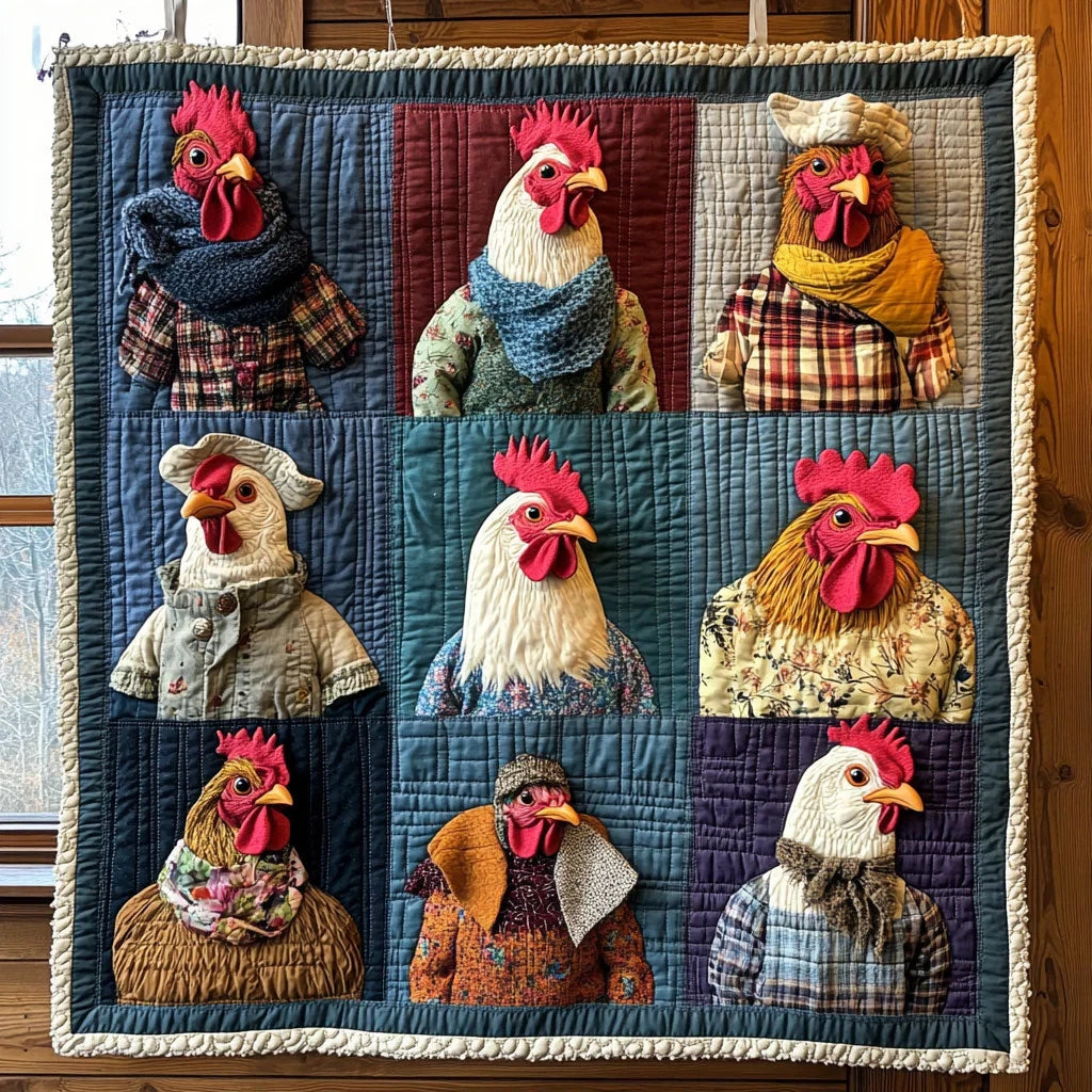 Chic Cluckers Quilt Blanket