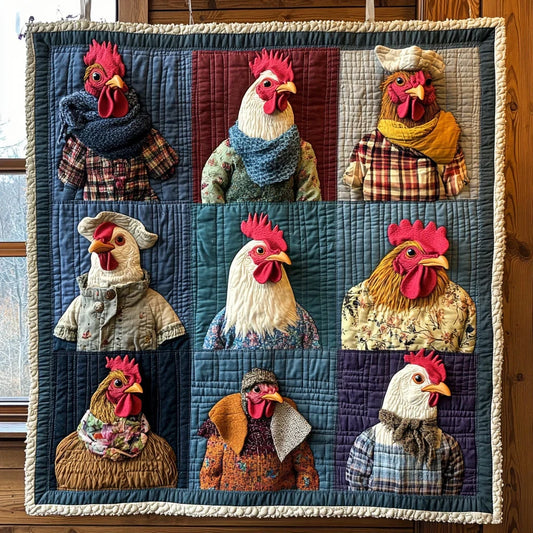 Chic Cluckers Quilt Blanket