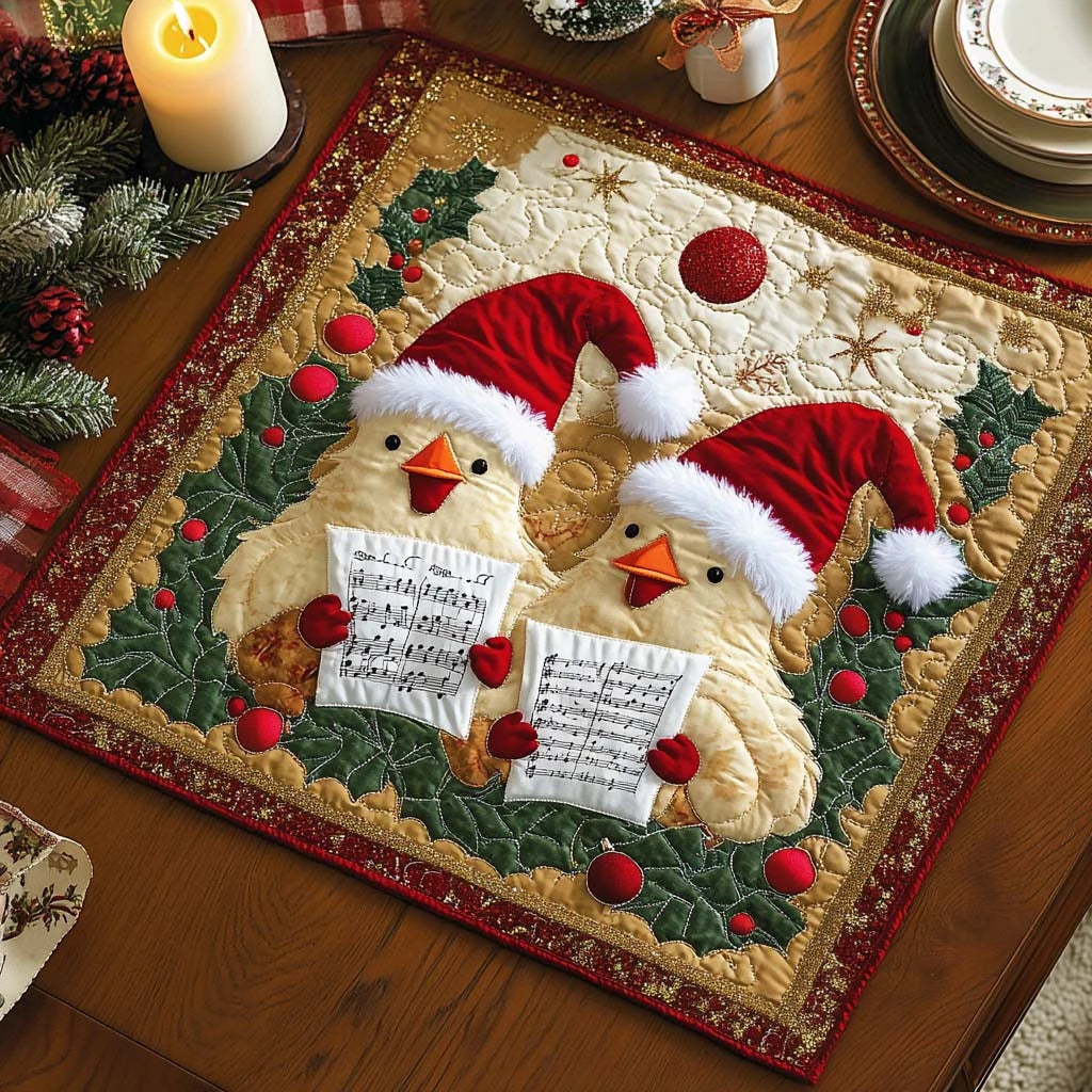 Chick Choir Quilted Table Topper