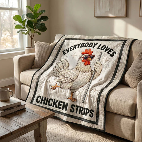 Chicken Strips Humor Quilt Blanket