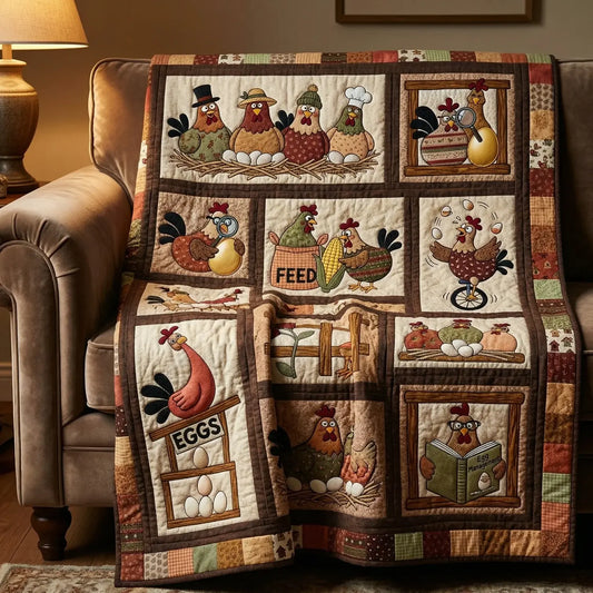 Chickens Quilt Blanket