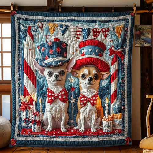 Chihuahua Party Quilt Blanket