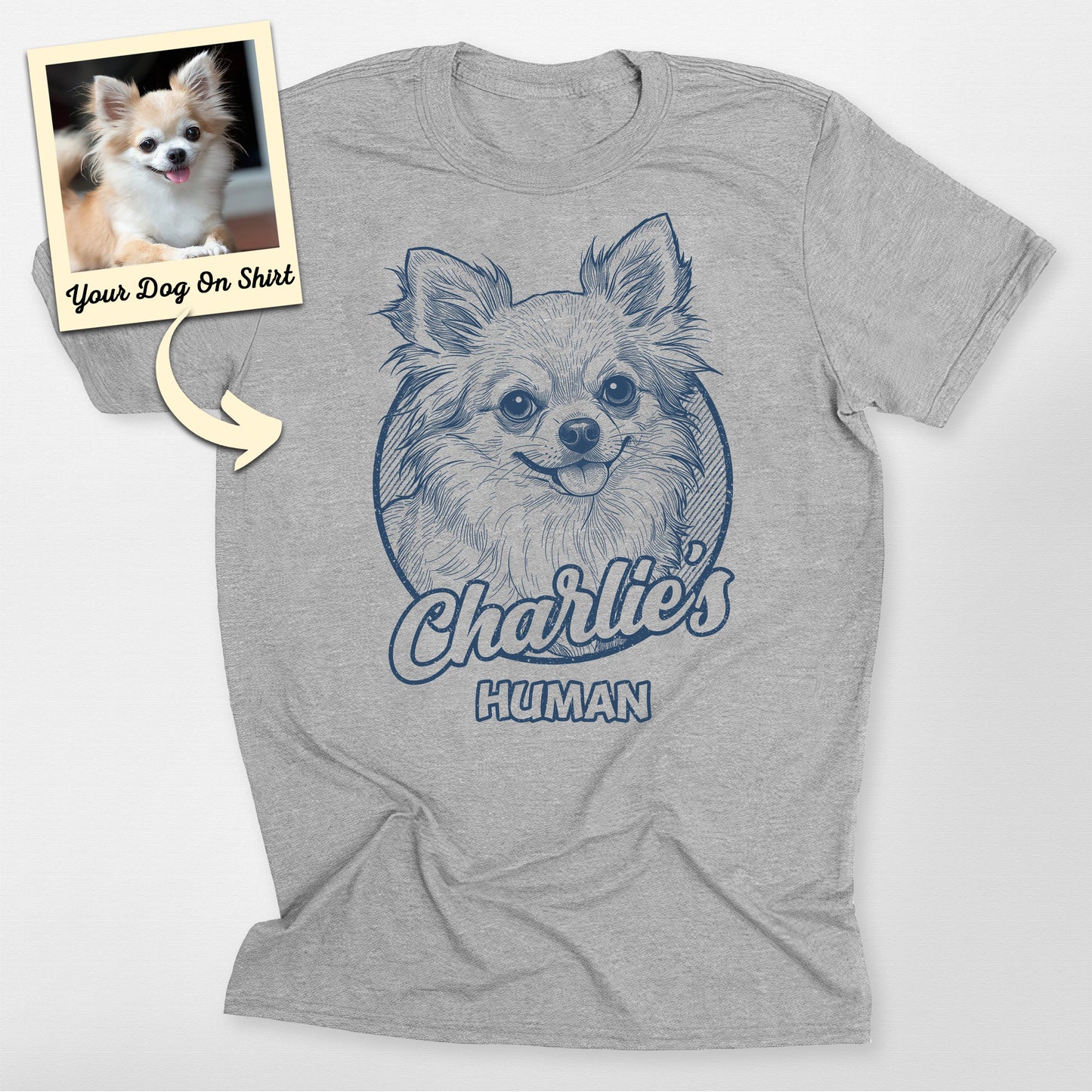 Chihuahua Personalized Dog Shirt Human Shirt, custom pet portrait gift for pet lovers