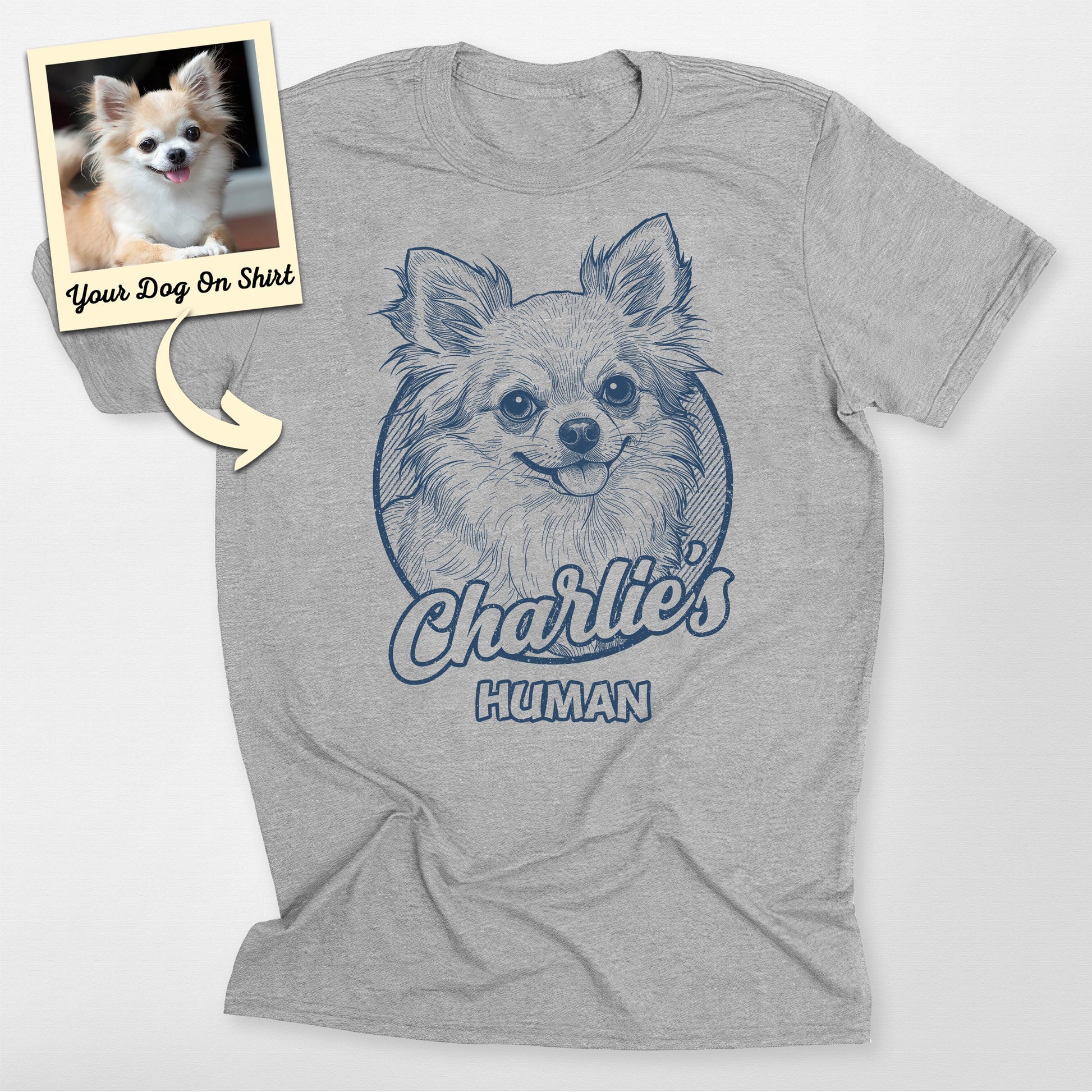 Chihuahua Personalized Dog Shirt Human Shirt, custom pet portrait gift for pet lovers