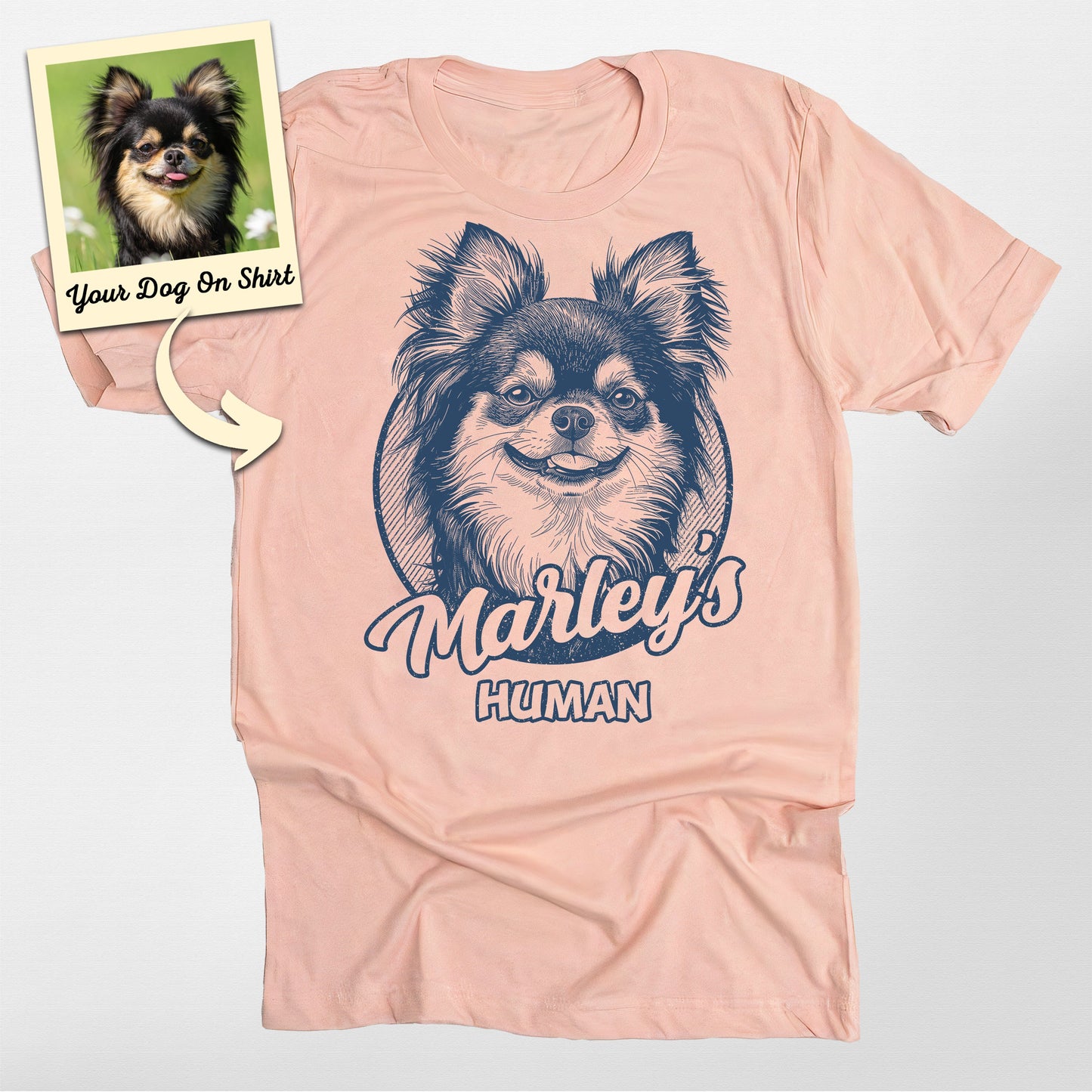 Chihuahua Personalized Dog Shirt Human Shirt, custom pet portrait gift for pet lovers (view 3)