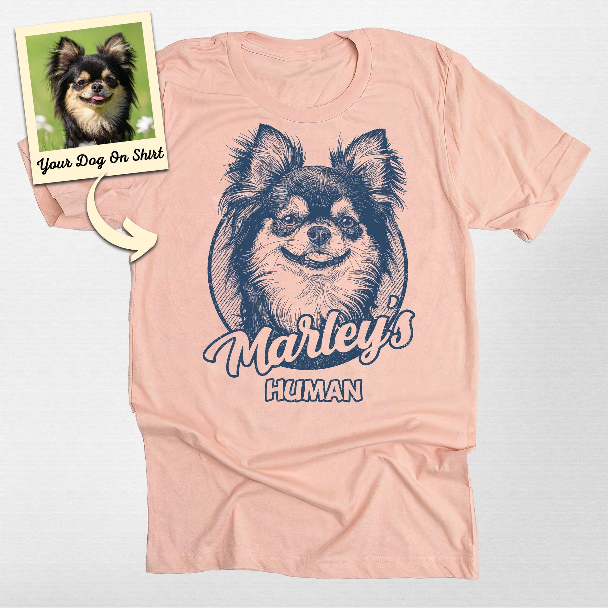 Chihuahua Personalized Dog Shirt Human Shirt, custom pet portrait gift for pet lovers (view 3)