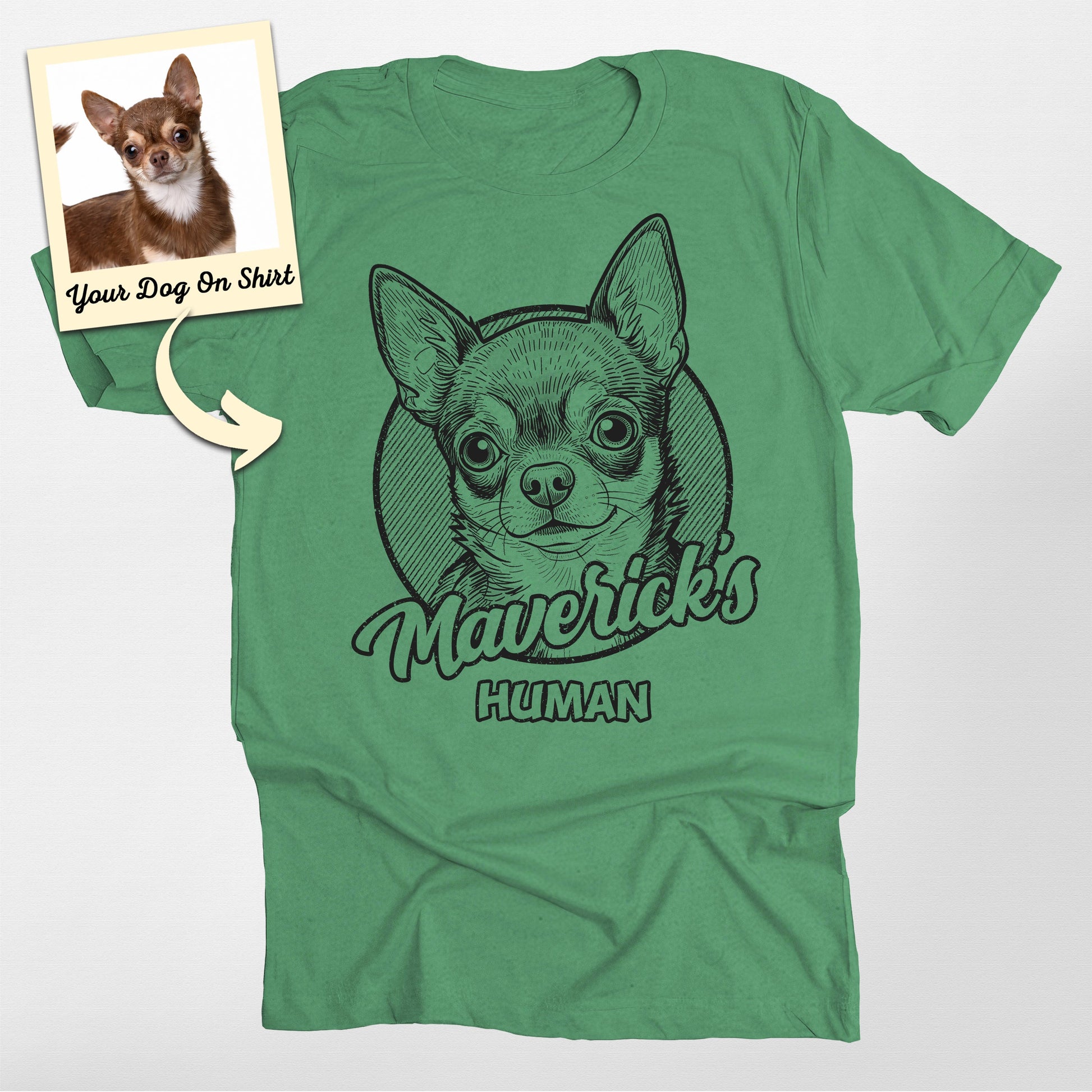 Chihuahua Personalized Dog Shirt Human Shirt, custom pet portrait gift for pet lovers (view 4)