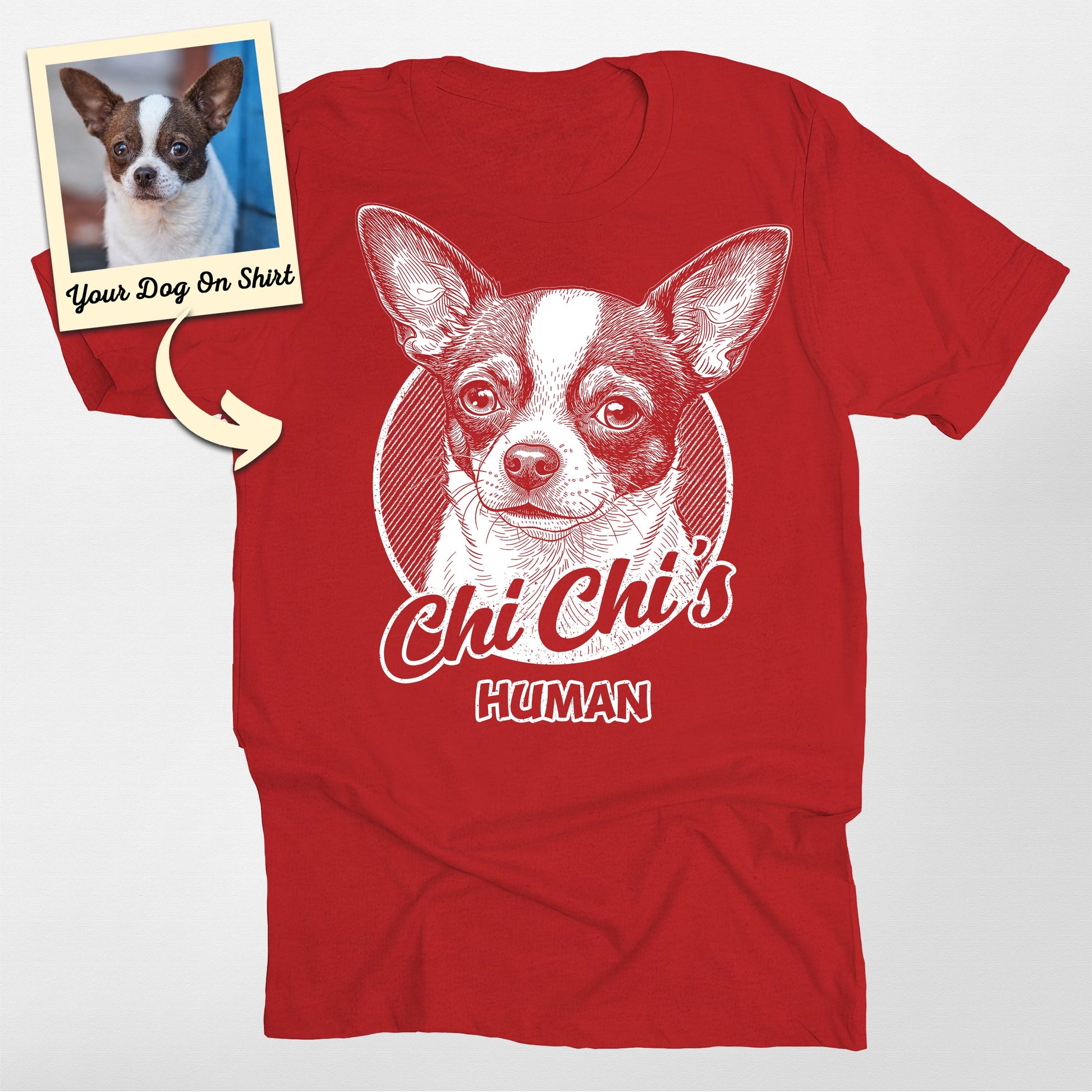Chihuahua Personalized Dog Shirt Human Shirt, custom pet portrait gift for pet lovers (view 5)