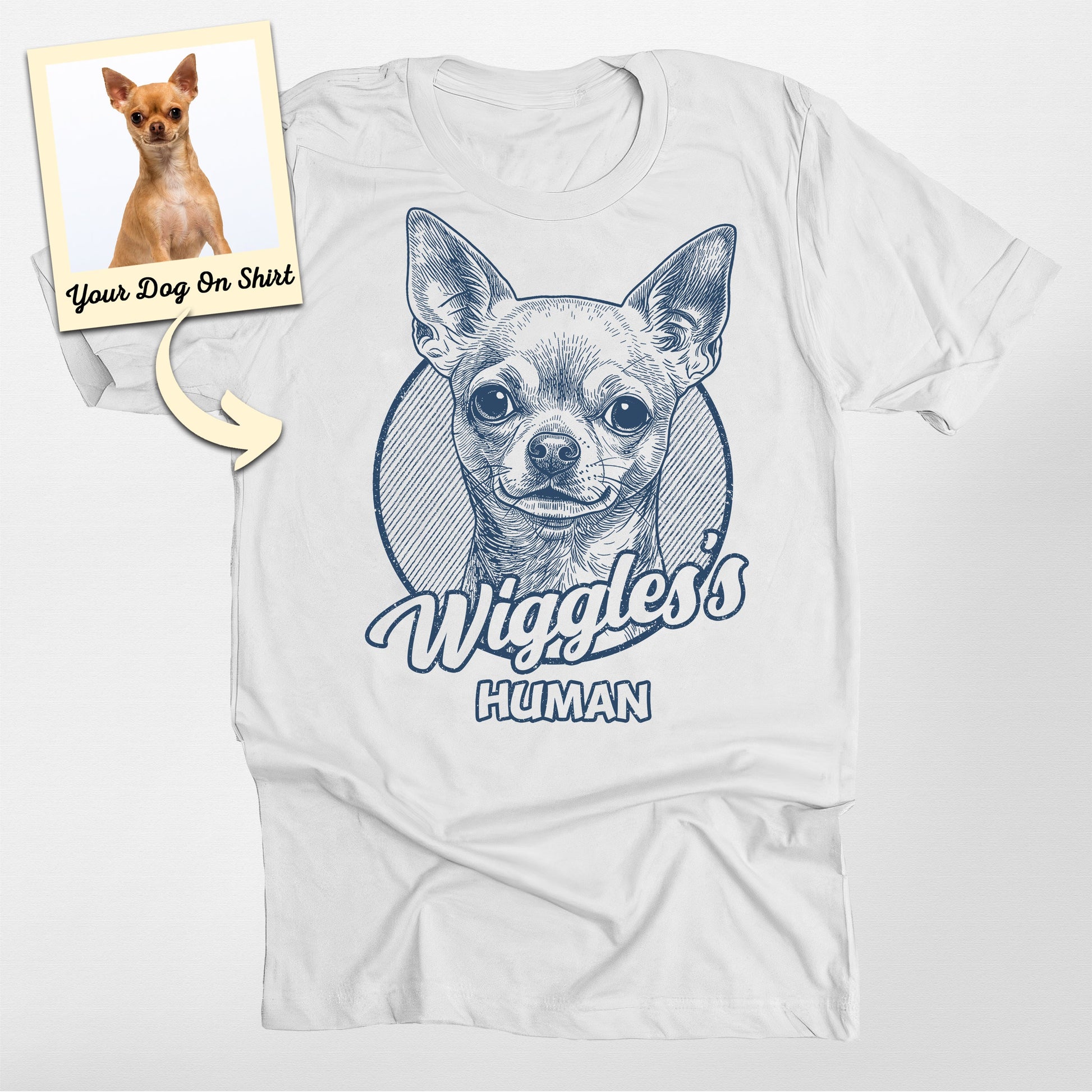 Chihuahua Personalized Dog Shirt Human Shirt, custom pet portrait gift for pet lovers (view 6)