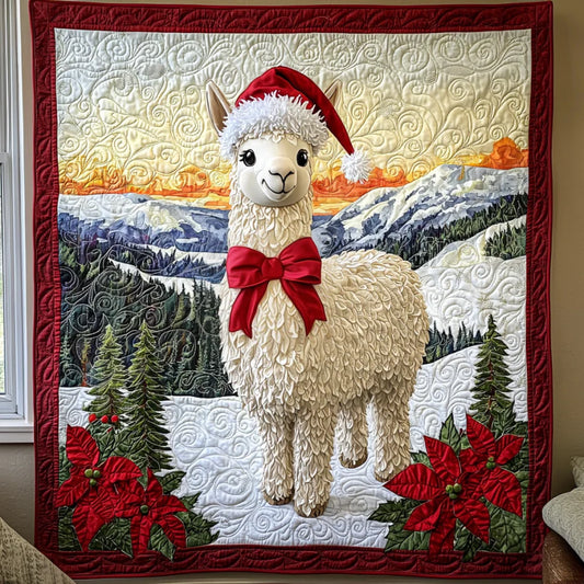 Chirstmas Llama Quilt Blanket