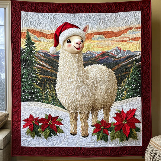 Chirstmas Llama Quilt Blanket