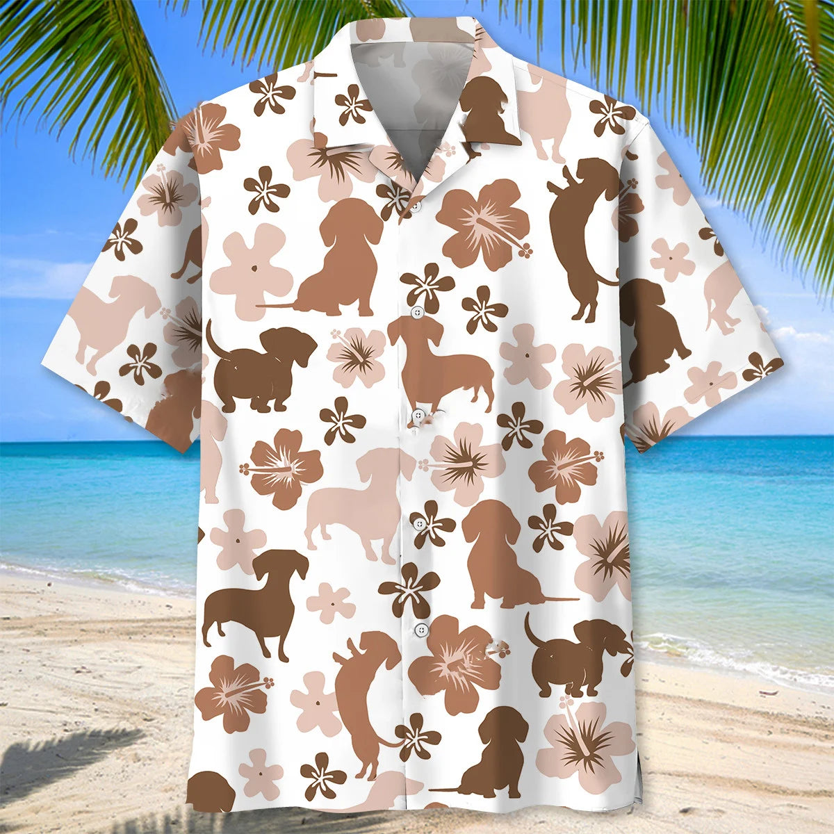 Chocolate Dachshund Hawaiian Shirt