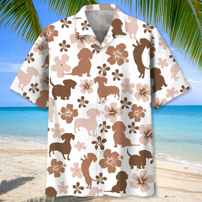 Chocolate Dachshund Hawaiian Shirt