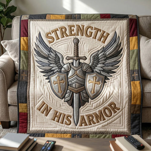 Christian Armor Of Strength Quilt Blanket