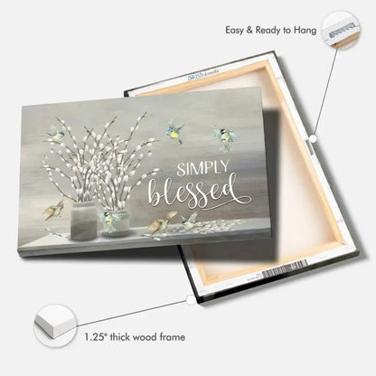 simply blessed wall art canvas christian wall art (Landscape) (view 4)