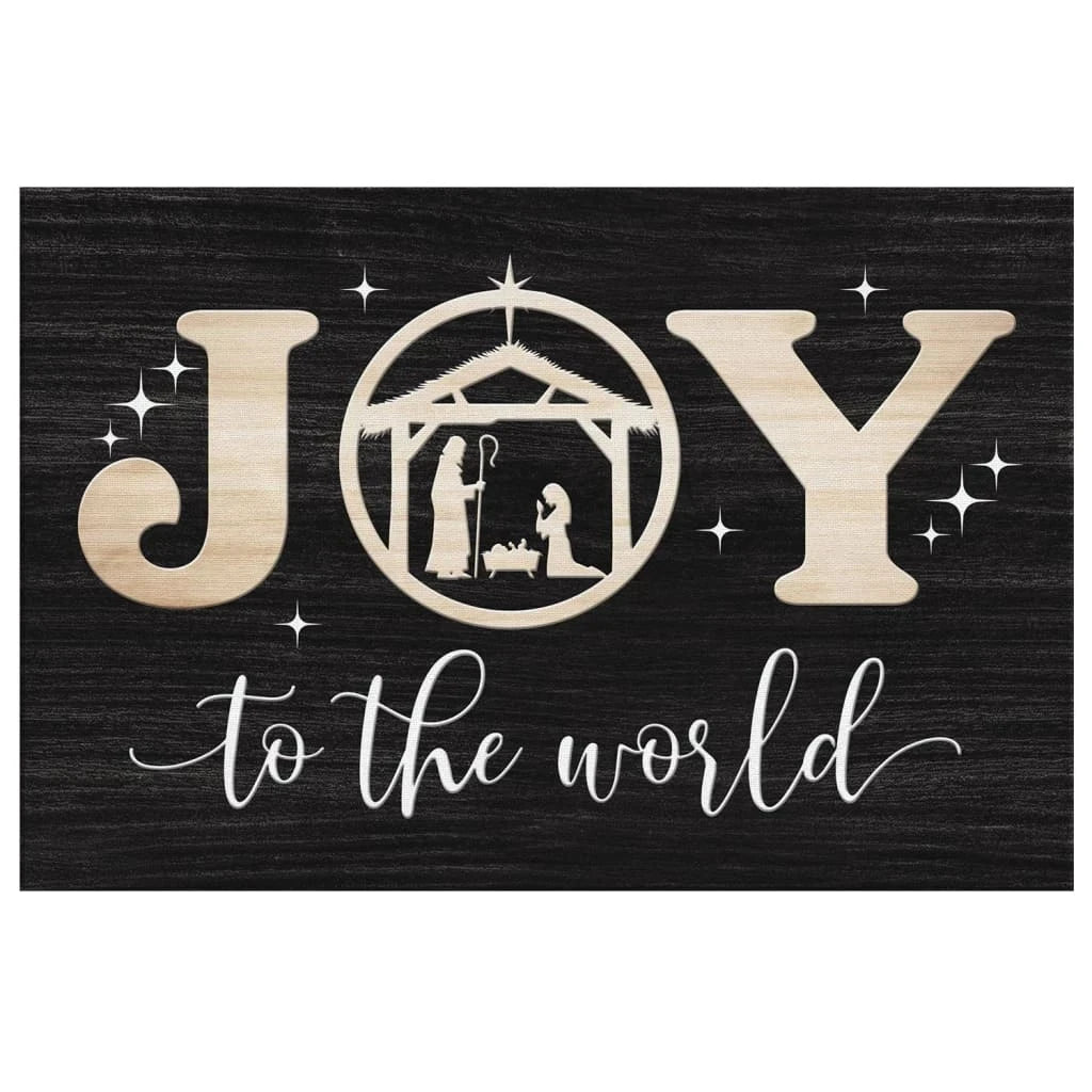 christian christmas wall decor joy to the world wall art canvas (Landscape) (view 2)