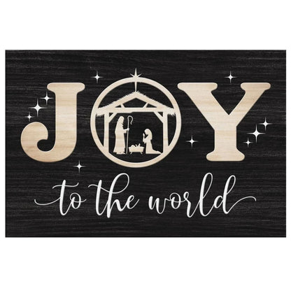 christian christmas wall decor joy to the world wall art canvas (Landscape) (view 2)