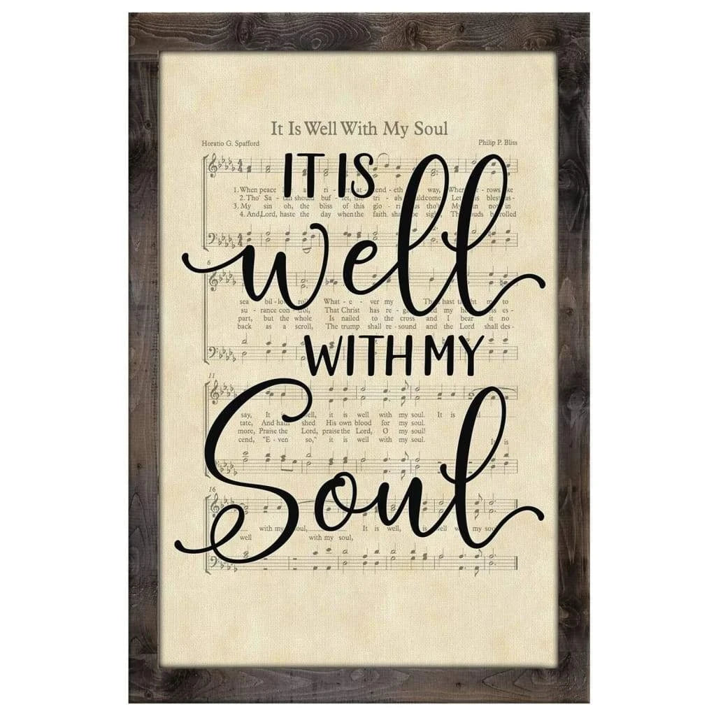 it is well with my soul hymn sheet music christian wall art canvas