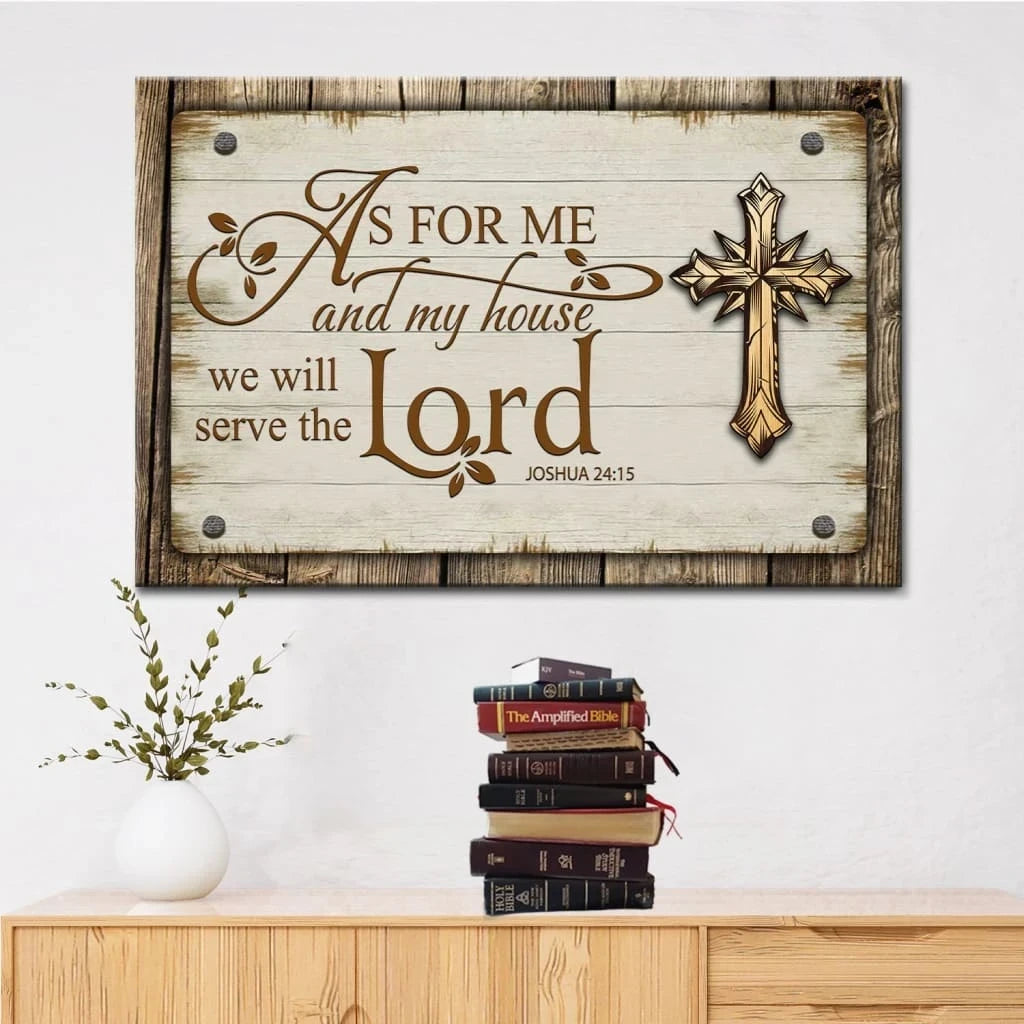 as for me and my house canvas farmhouse style joshua 24 15 wall art (Landscape) (view 2)