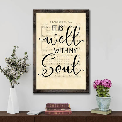 it is well with my soul hymn sheet music christian wall art canvas (view 2)