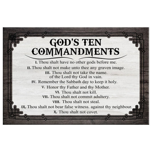 god s ten commandments wall art canvas (Landscape)