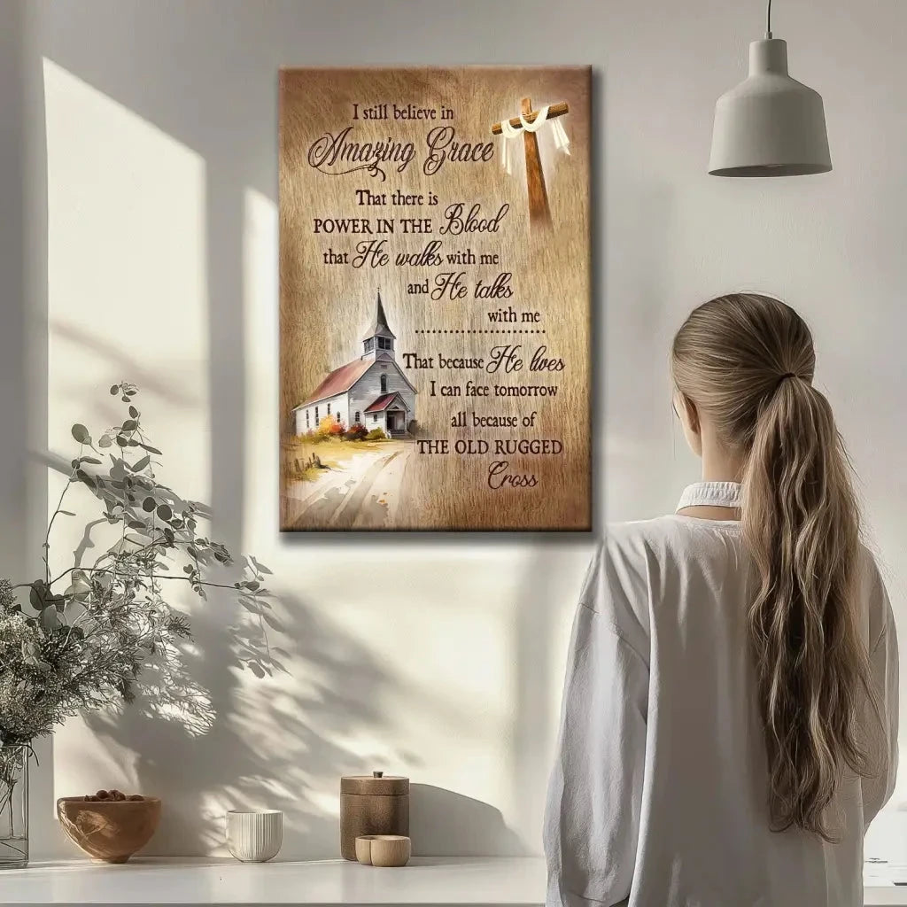 i still believe in amazing grace christian canvas wall art (view 2)