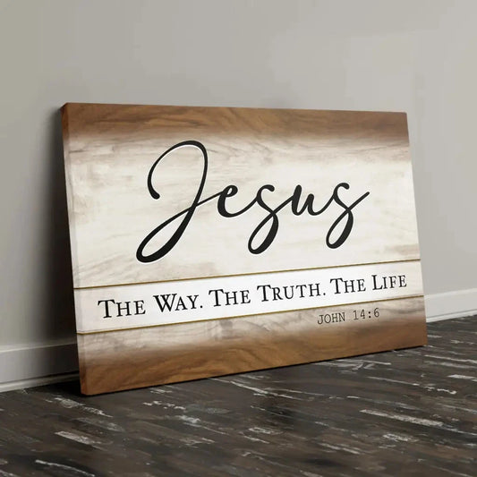 jesus the way the truth the life christian wall art canvas (Landscape)