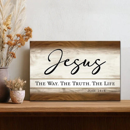 jesus the way the truth the life christian wall art canvas (Landscape) (view 3)