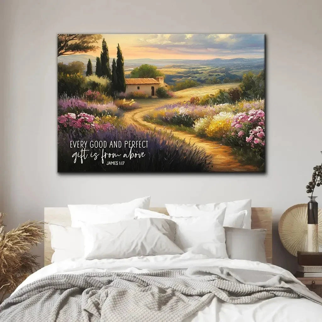 every good and perfect gift is from above christian wall art canvas (Landscape) (view 2)