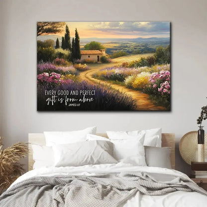 every good and perfect gift is from above christian wall art canvas (Landscape) (view 2)