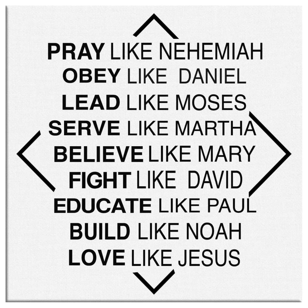 rustic christian wall art pray like nehemiah obey like daniel canvas wall art (Landscape) (view 2)