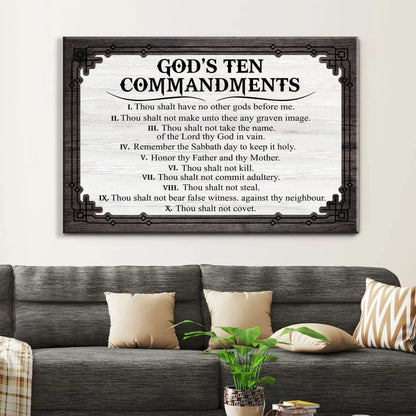 god s ten commandments wall art canvas (Landscape) (view 3)