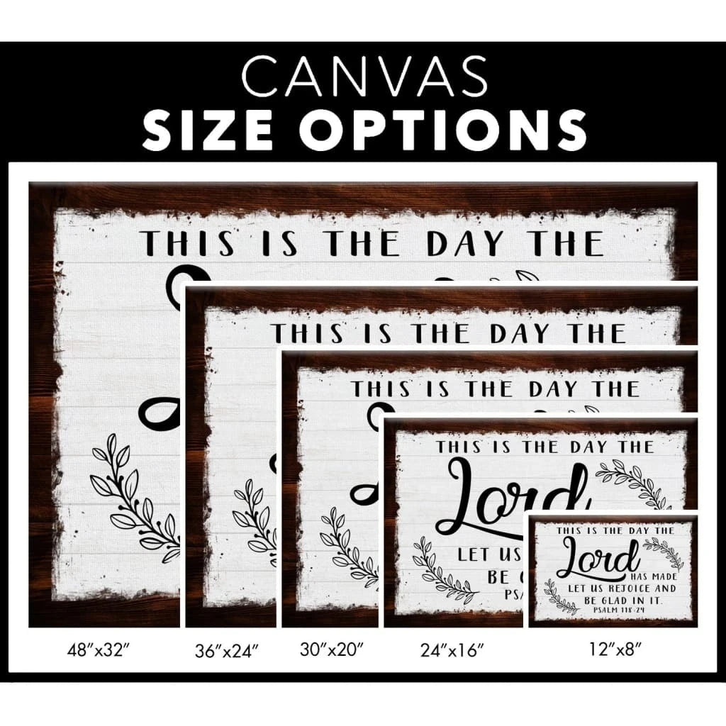 christian wall art this is the day the lord has made canvas print (Landscape)