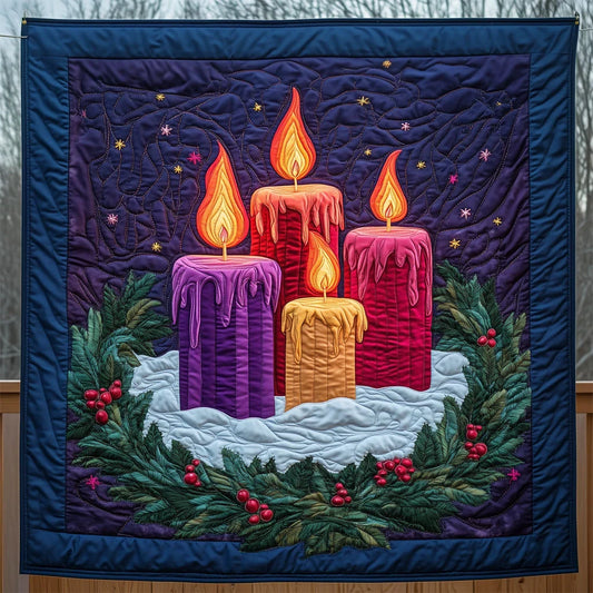 Christmas Advent Candles Quilt Blanket