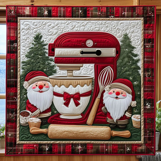 Christmas Baking Time With Joyful Gnomes Quilt Blanket