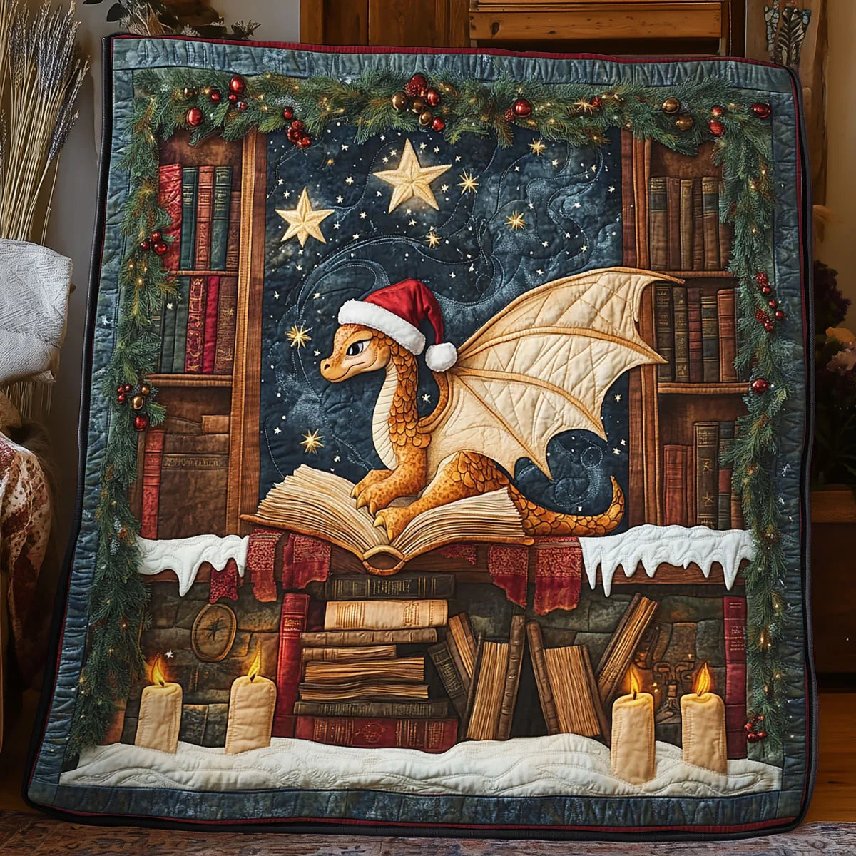 Christmas Book Guardian Quilt Blanket