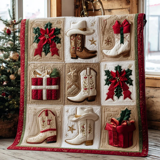 Christmas Boots Quilt Blanket