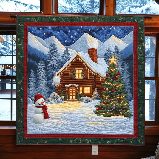 Christmas Cabin Quilt Blanket